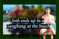 Josh ends up in a Gangbang at the beach